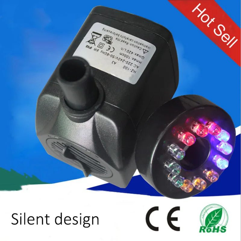 Электрический водяной насос маленький фонтан для сада рыбного пруда погружной