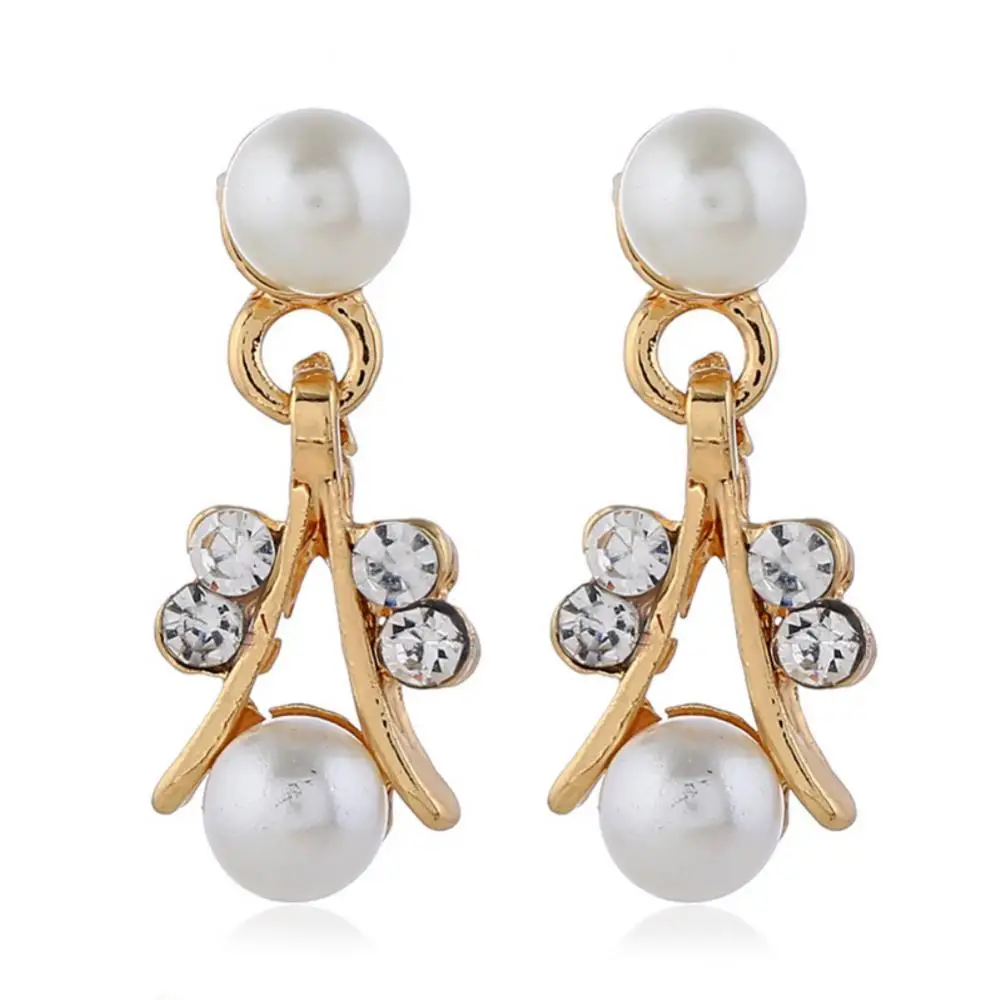 

Elegant Faux Pearl Rhinestone Necklace Earrings Bracelet Bridal Jewelry Gift