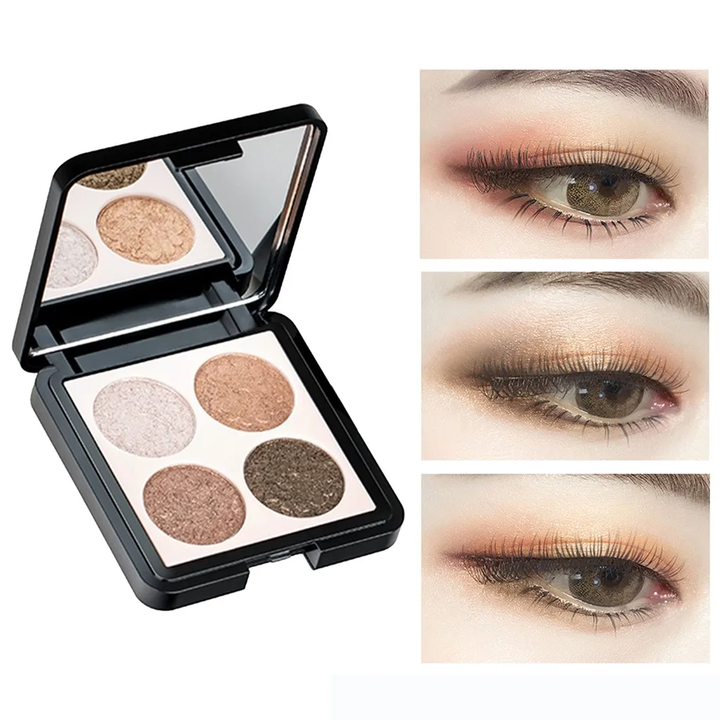 Цветной макияж 4 цвета Тени для век блюдо коричневый матовый жемчуг светлые тени