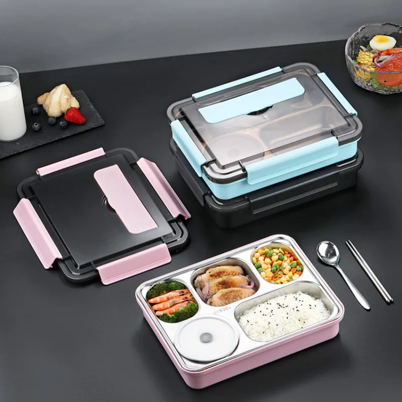 Большой Ланч бокс отсеки из нержавеющей стали детский школьный Ланчбокс набор с