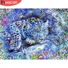 Алмазная живопись HUACAN сделай сам, леопард 5D, полноразмерная круглая мозаика, алмазная живопись стразы, украшение для вышивки крестиком