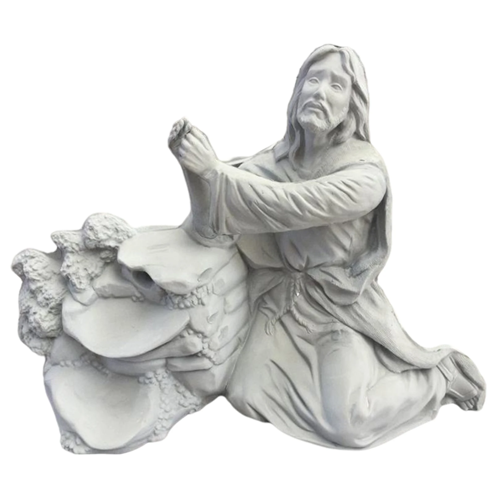 

Creative Jesus Praying Resin Ornament Handmade Religious Crafts Statue for Home Living Room Office Decoration
