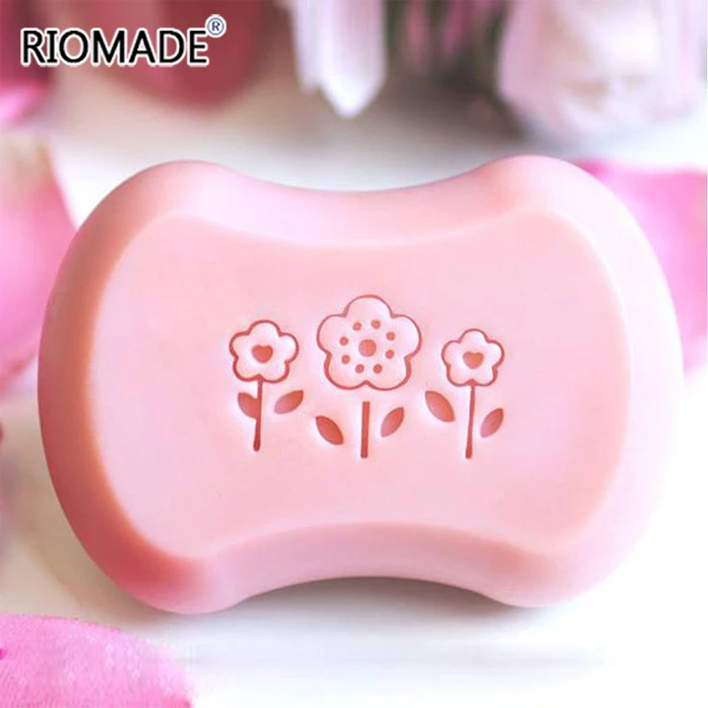 

Flowers Natural Soap Stamp Transparent Stamp For Soap Making Custom Acrylic Stamp With Handle