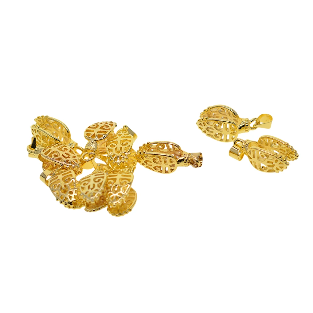 10 Piece Brass Filigree Necklace Pendant Dangle Charms Pinch Bails Clasp Clip Jewelry Making Findings Connectors | Украшения и