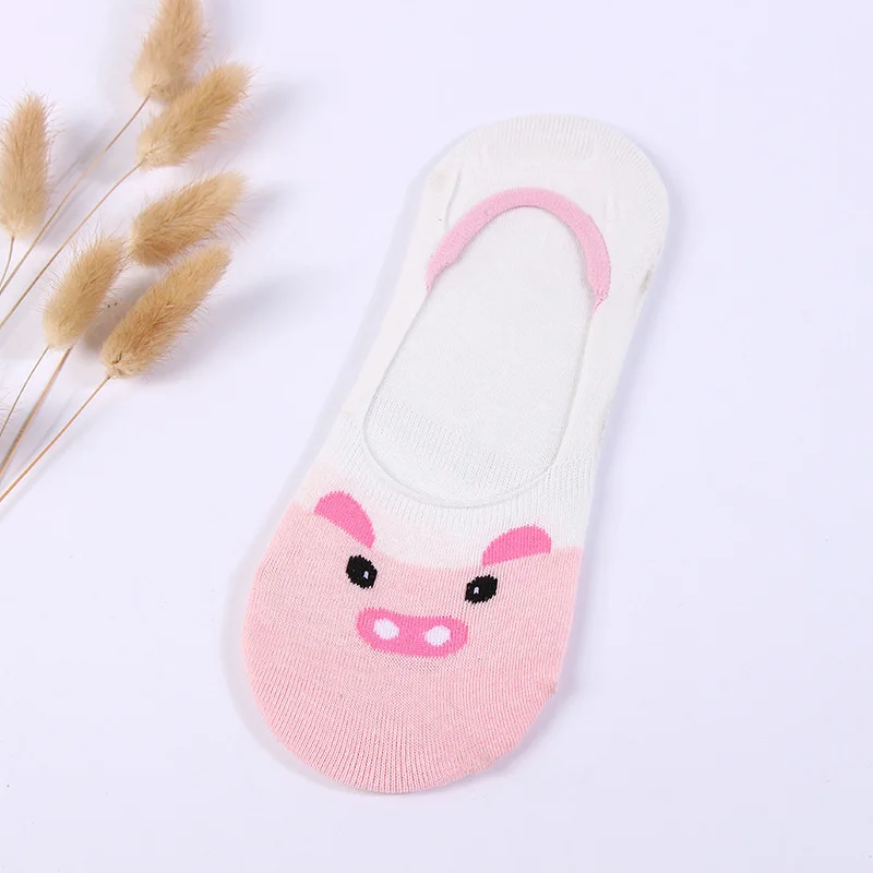 5 пар/лот Милые домашние женские тапочки Своих животных с невидимым рисунком No Show