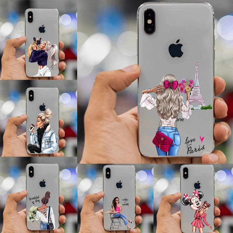 VOGUE queen Princess женский силиконовый чехол для телефона boss coffee из ТПУ iphone 11 11Pro 5C 6 6S 7 8