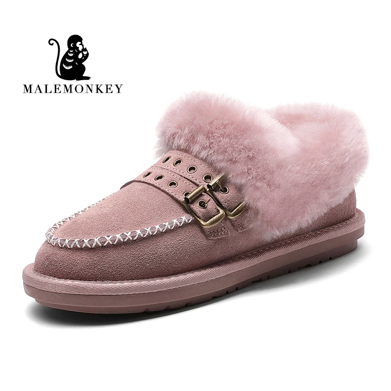 2019 New Fashion Winter Women Boots Short Plush Low Heel Shoes Warm Square Toe Designer Knot Casual | Обувь