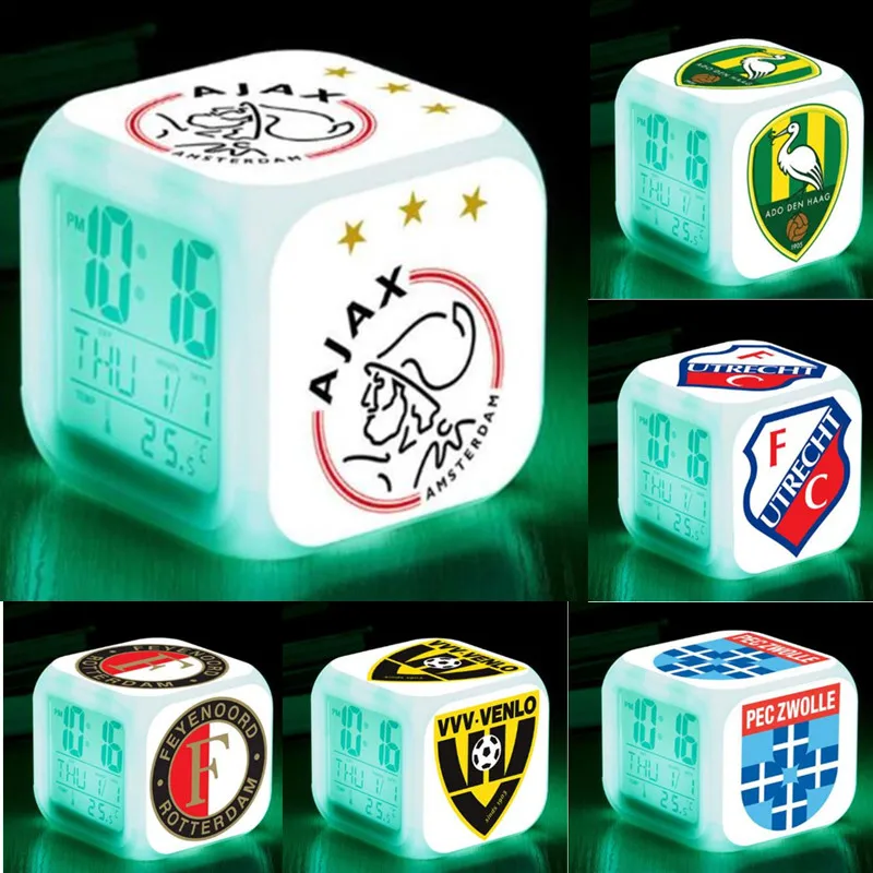 

FC Utrecht Digital Clock Holland Soccer Club LED Alarm Clock reloj despertador reveil enfant Night Light LCD Display Watch