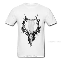 deer harp pure cotton tops t shirt for men family t shirt unique designer crew neck tee shirts short sleeve top quality