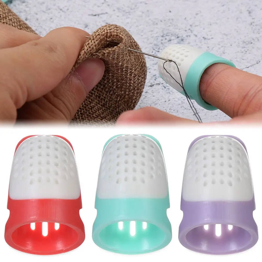 

Household Silicone Pin Arts DIY Needlework Half-open Finger Cot Finger Protector Thimble Sewing Accessories