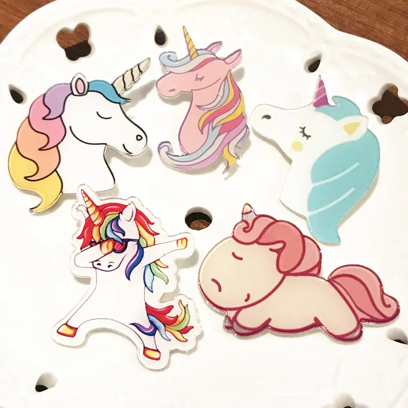 Набор из 5 предметов с изображением единорога милый мини-значок животных