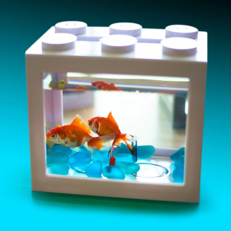 Betta Fish Tank Plastic Bowls Mini Aquarium Transparent Keeper Feeding Box for Turtle Pet Starter Kit | Дом и сад