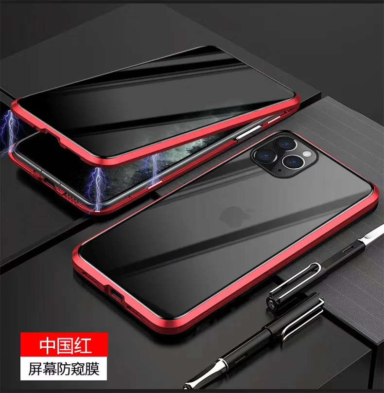 Роскошный двухсторонний стеклянный полноразмерный Магнитный чехол для iPhone11 / 11pro