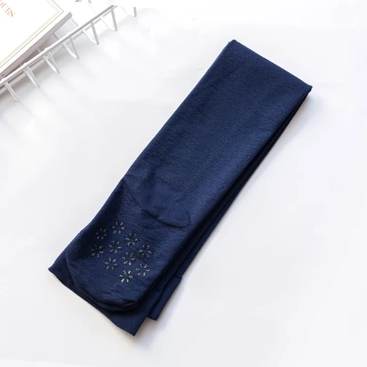 navy blue Женская спортивная одежда, чулки до бедра, одноцветные, ребристые манжеты, Нескользящие, длинные чулки, женские, для улицы, для йоги, спортивная одежда, гладкие тонкие носки - Цвет: navy blue