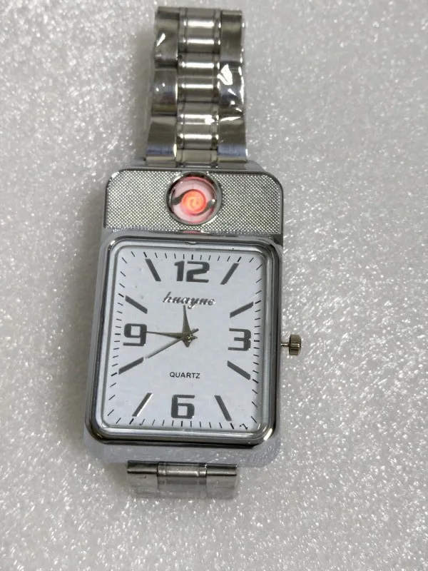 Часы мужские с прикуривателем модные кварцевые часы без огня зарядка от USB