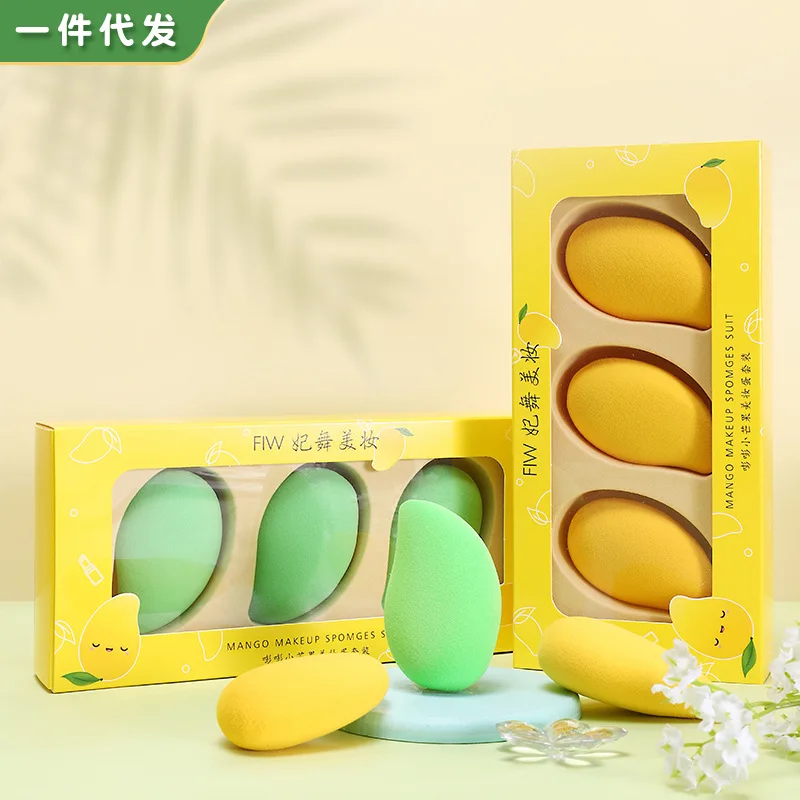 

Beauty Blender Makeup Sponge Mango Professional Cosmetic Puff For Foundation Concealer Make Up Soft Water Sponge Puff Wholesale
