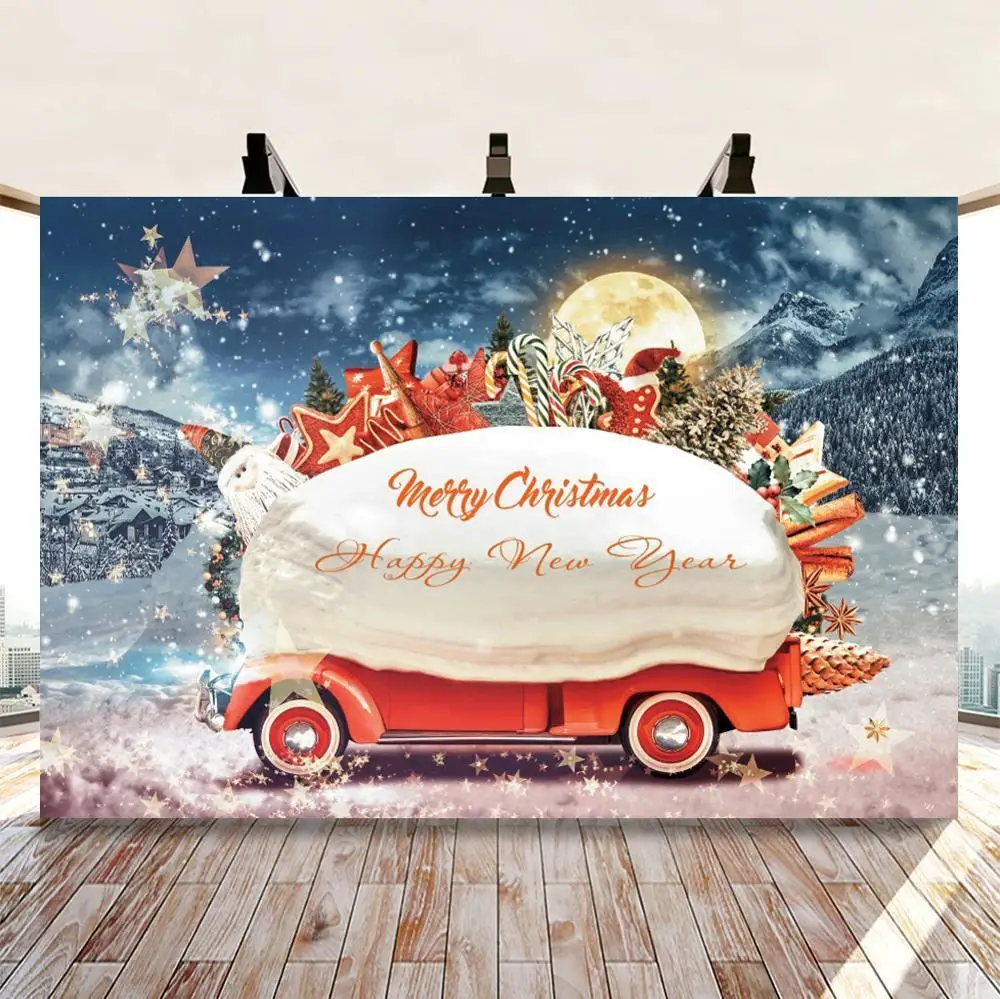 

Christmas Backdrop Noel Kids Family Photo Backdrop Snowflake Santa Background Stars Portrait Studio Photography Banner Poster