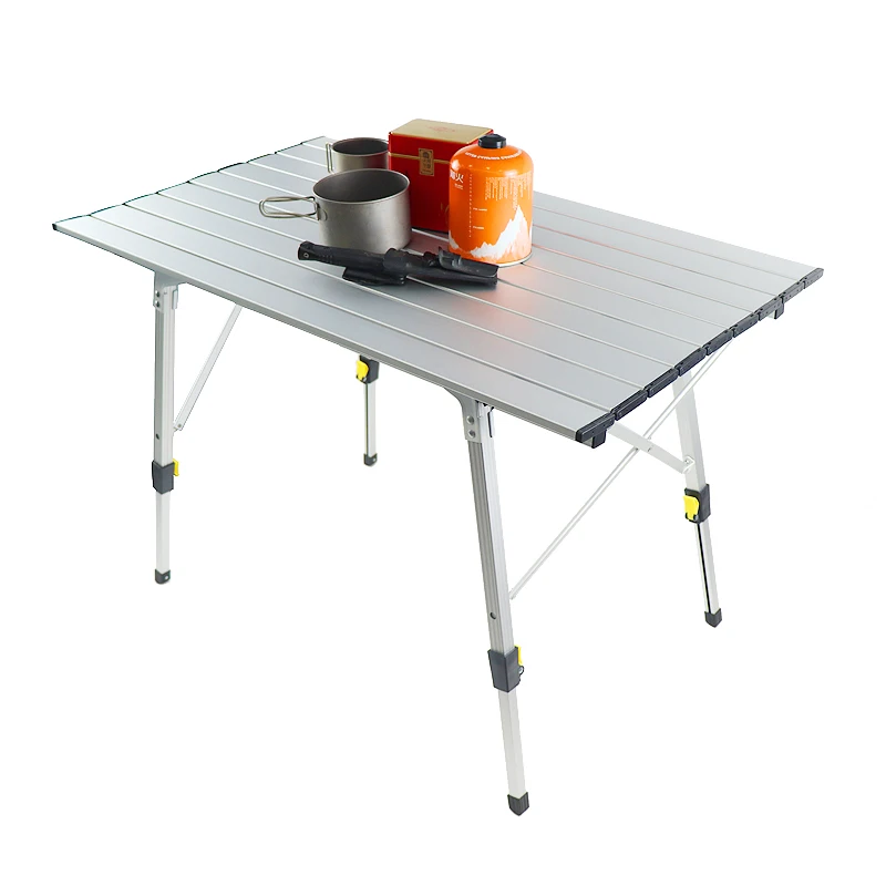 

Camping Table Aluminum Alloy Compact Roll Top Aluminum Table For Outdoor BBQ