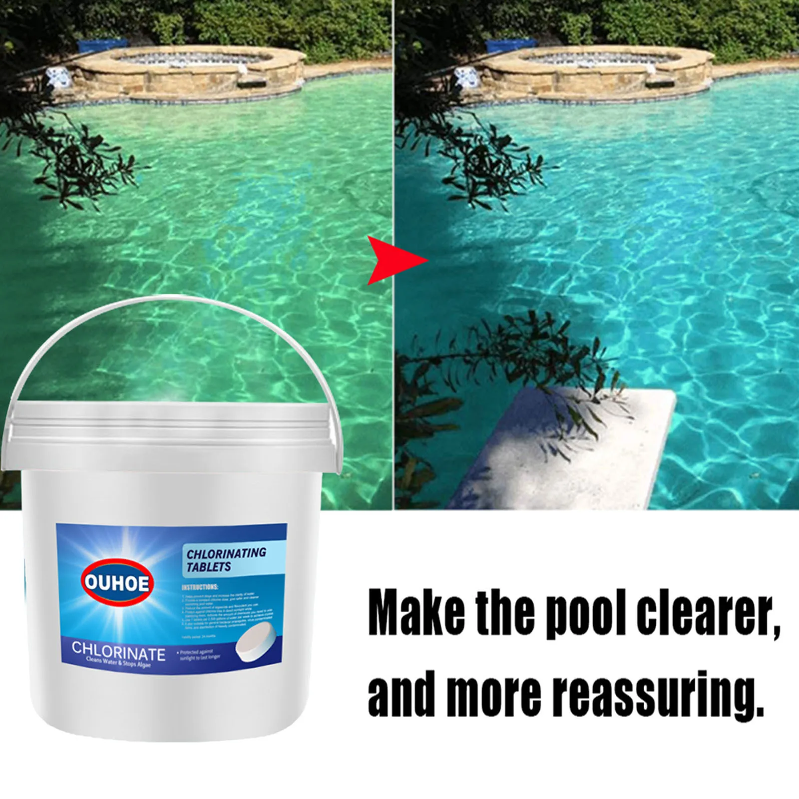 

Swimming Pool And Spa Long-Acting Chlorinated Tablets Pool Cleaning Effervescent Tablets