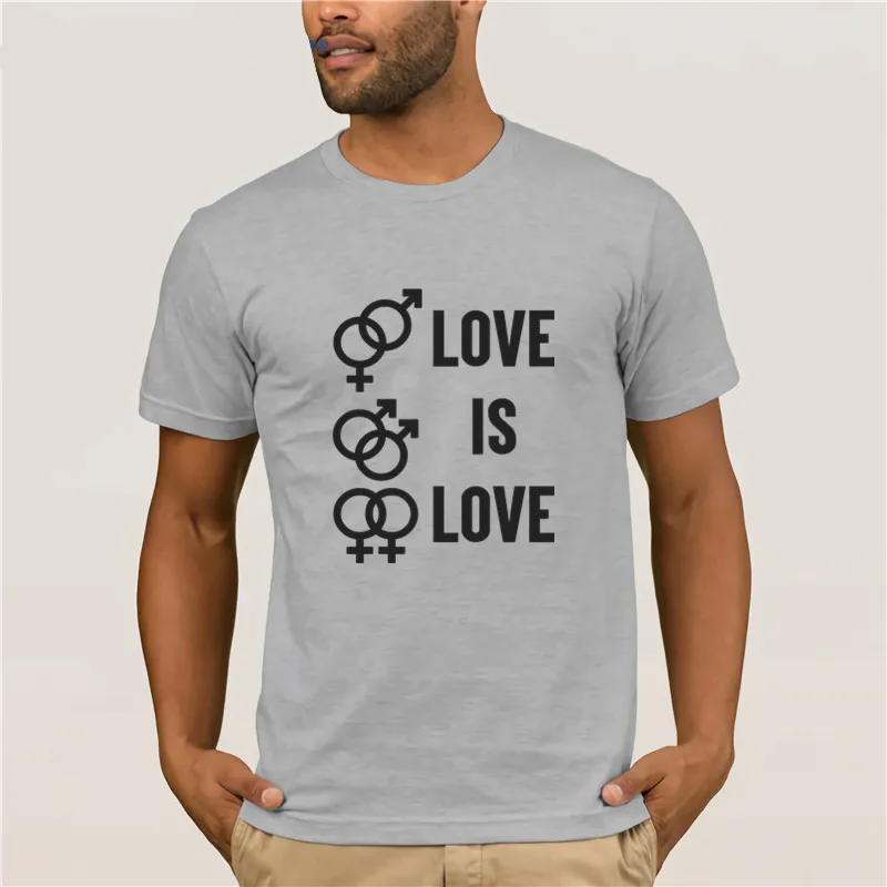 Летняя мужская футболка с надписью Love Is парень девушка пол геи лесбиянок гомо
