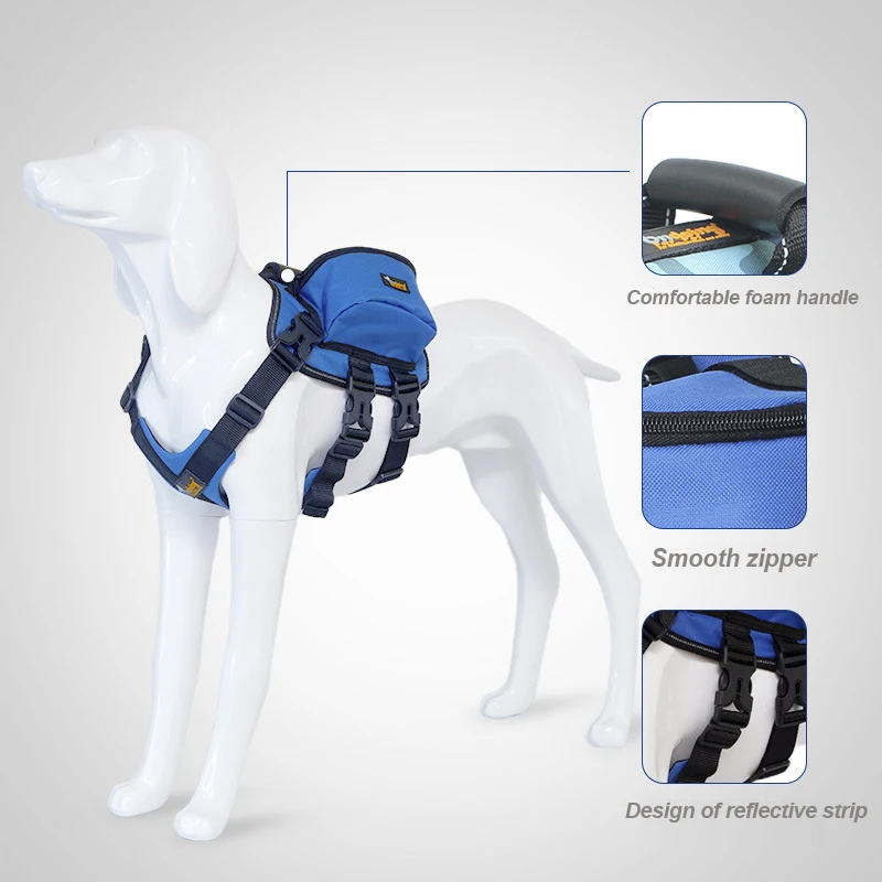 Шлейка поводок для собак со съемной сумкой седлом Костюм с веревкой большого