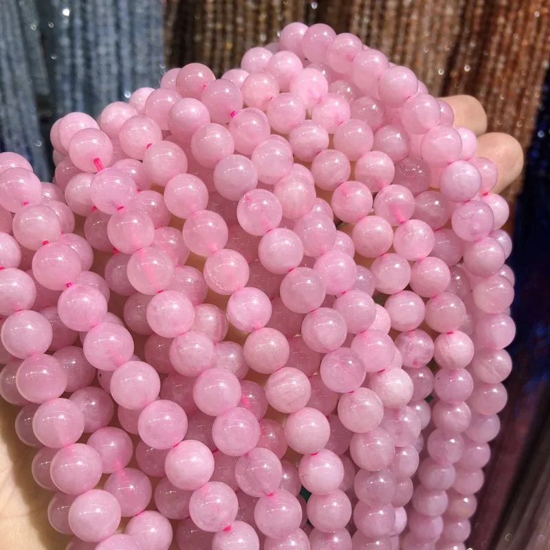 

Natural Stone Beads Madagascar Rose Quartzs Fit Jewelry Making DIY Necklace Bracelet Accessories Size 6/8/10mm