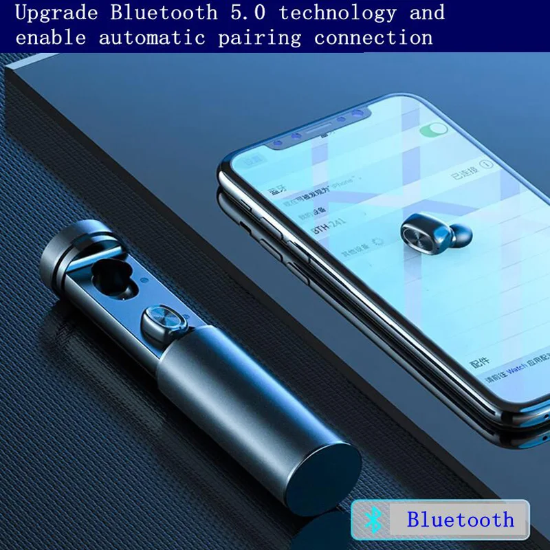 Smart touch wireless 5.0 binaural bluetooth headset sports sweatproof, power display digital display, long battery life