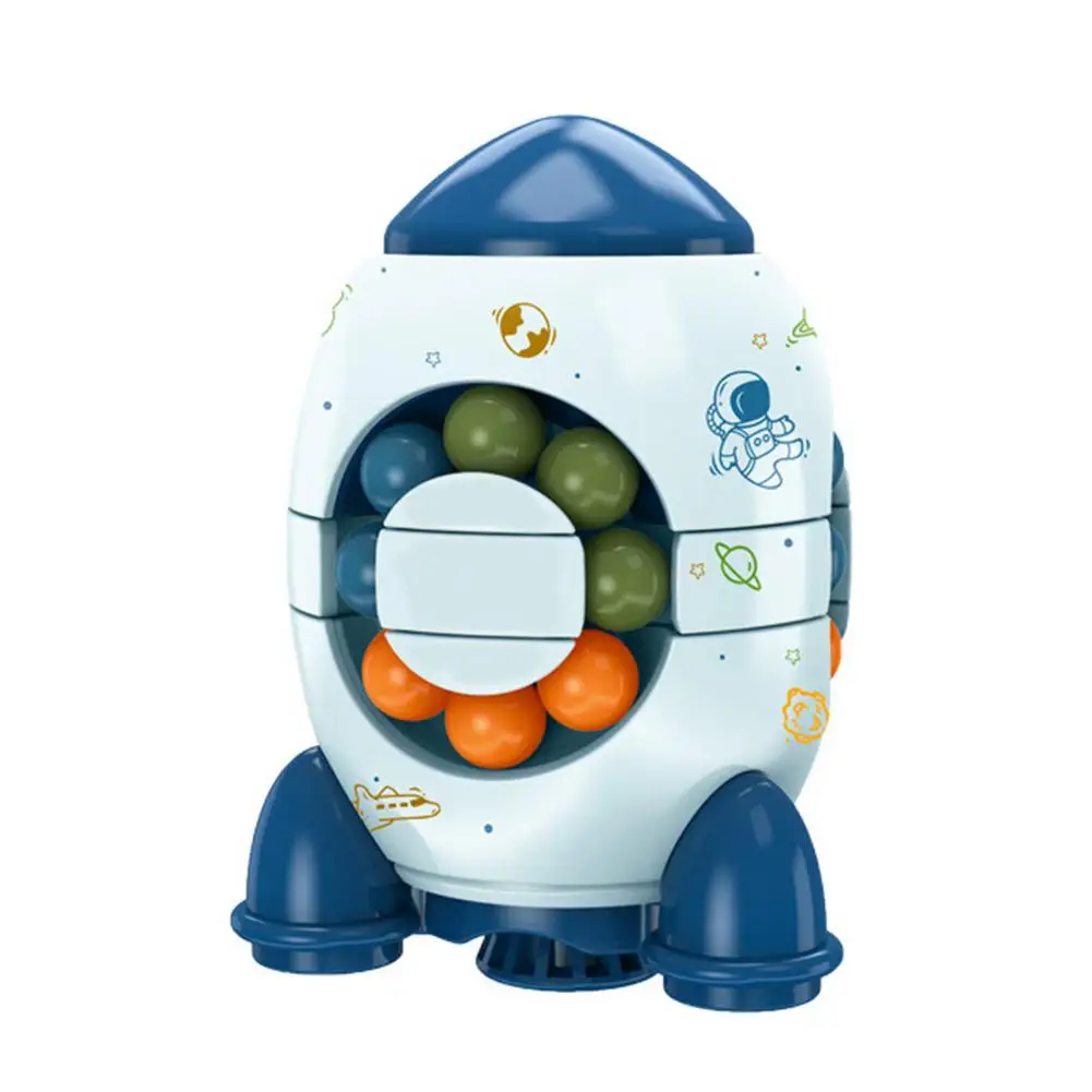 

Double-sided Magic Bean Cube Rocket Shape Bean Toy Fingertip Decompression Toy Coordination Educational Toy For Kids And Adult