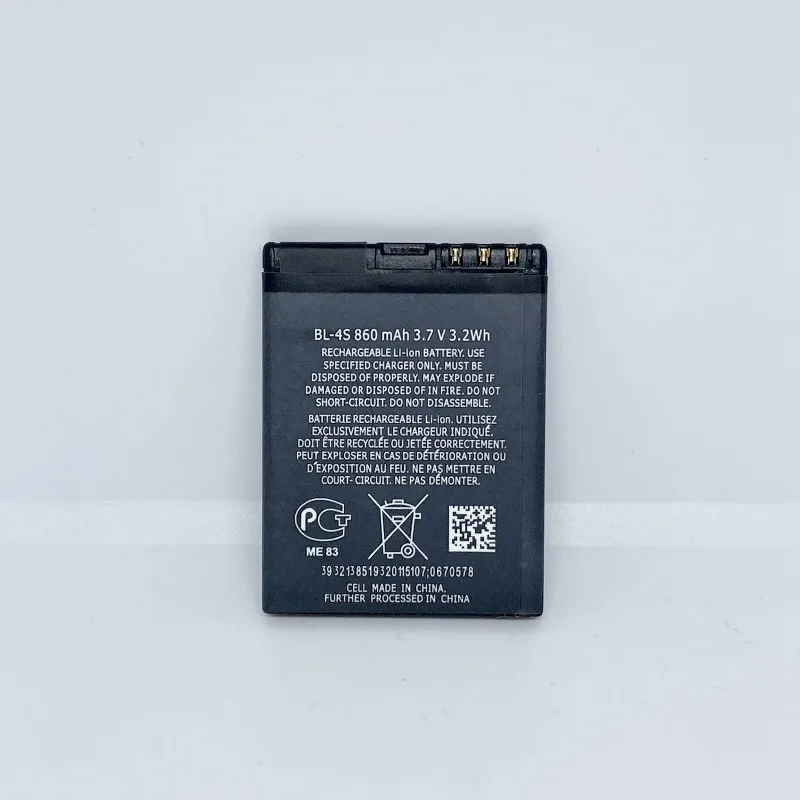 Высококачественный аккумулятор 860 мАч BL 4S для Nokia 1006 2680s 3600s 3602S 6202C 6208c 7020 7100s 7610 3710f