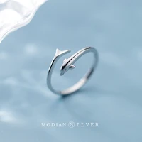 modian cute dolphin open adjustable authentic sterling silver 925 ring for women fashion animal ring fine jewelry girl gift