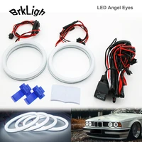 4pcs led angel eyes halo rings light drl for bmw e30 e32 e34 dual color white yellow cotton daytime running lamp car accessories