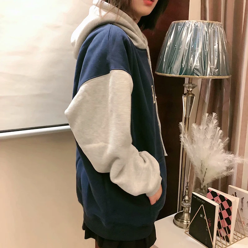 

UNUTH Girls Oversize Hoodies 2021 Spring-Autumn Fashion Ladies Loose Pullovers Vintage Women Chic