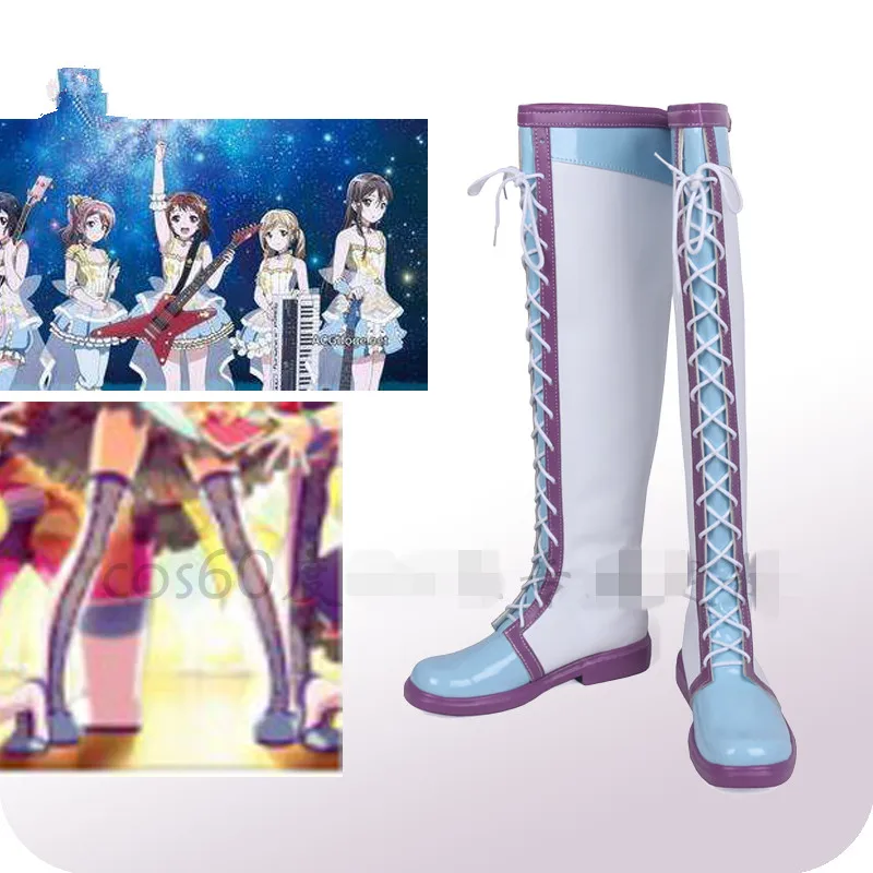 

Anime cosplay shoe BanG Dream shoe Hello Happy World white blue boots A