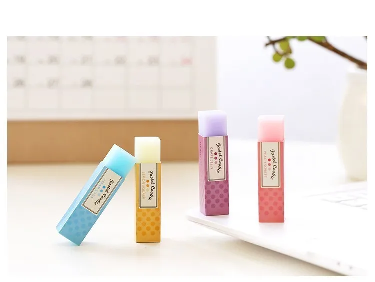 1PC 4colour random Japan Kokuyo Light Color Cookies Translucent Candy Eraser Student Drawing Rubber school supplies