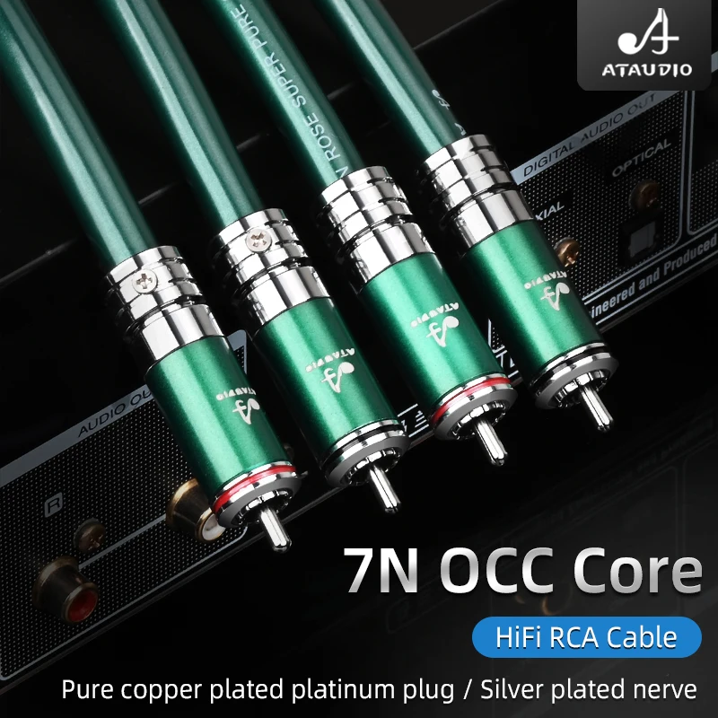 Один пара Hifi RCA кабель Hi-End 6N OCC 2RCA штекер-штекер аудио Интерконнектор для CD и