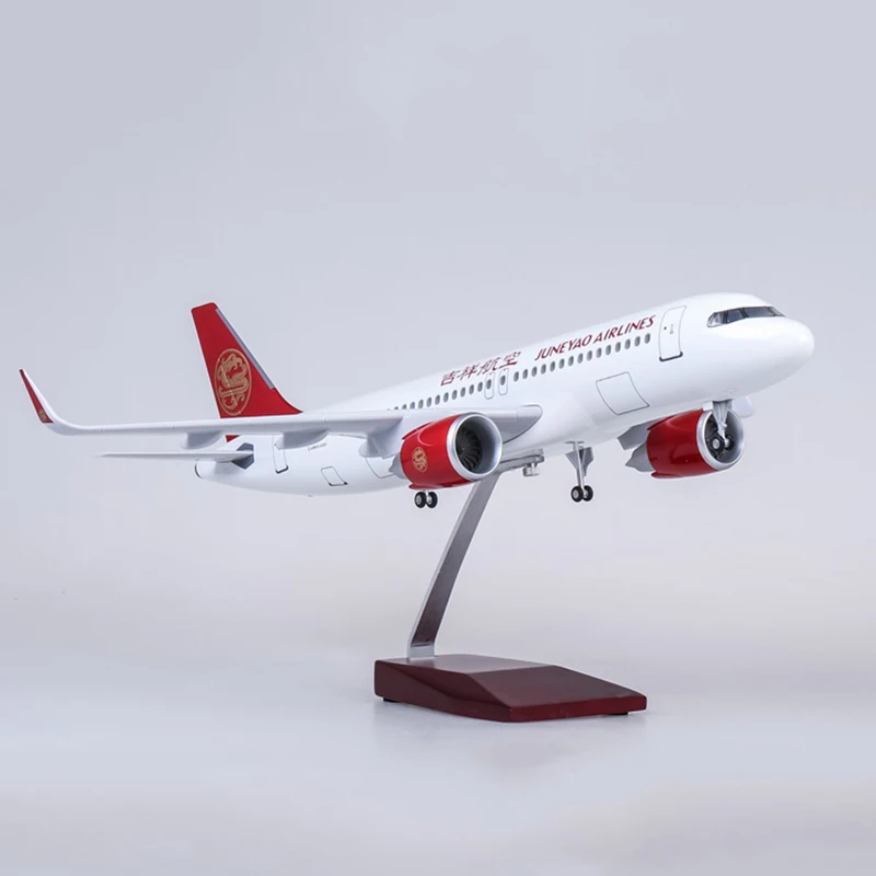 1/80 масштаб 47 см самолет Airbus A320 NEO JUNYAO авиакомпания модель светодиодный светильник и шасси колеса литой смолы коллекция выставки