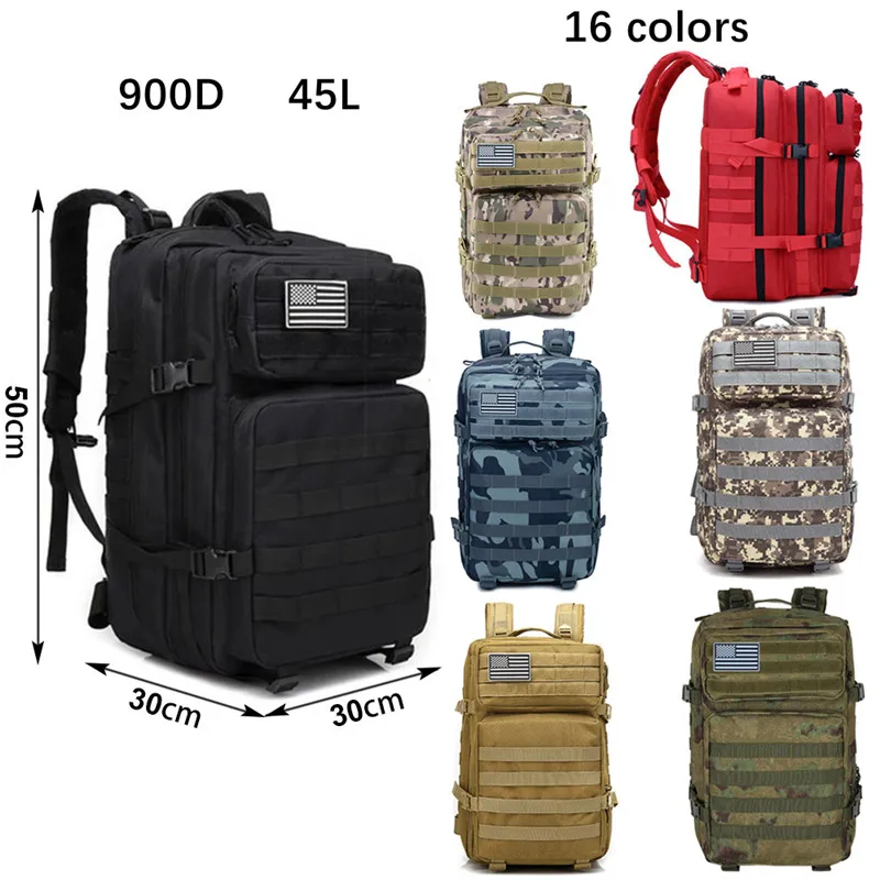 

Нейлоновый водонепроницаемый рюкзак для походов, рыбалки, охоты, 45 л, 900D