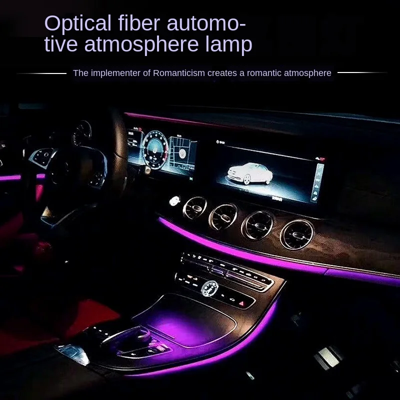 

RGB атмосферные лампы из оптоволокна для салона автомобиля светильник ное освещение для приборной панели, двери с дистанционным управлением...