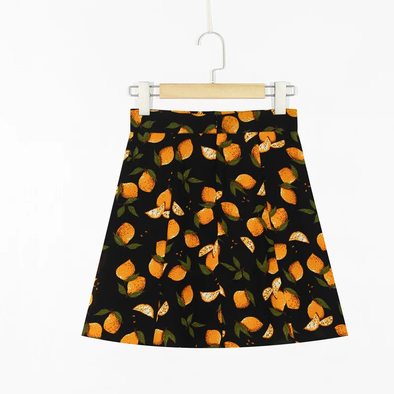 

Summer holiday beach women's skirts casual fruit print mini skirts