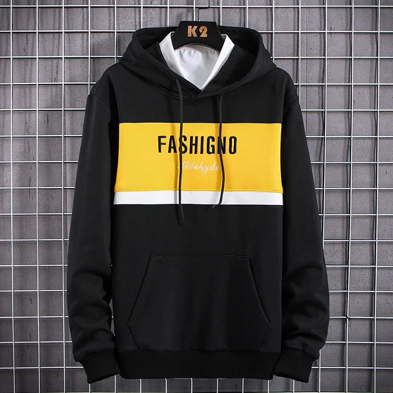 Фото EL BARCO Fashion Cotton Hoodies Men Spring Soft Black Male Sweatshirt Hip Hop Print Hooded Tops Coat White Green Jacket Shirts №2