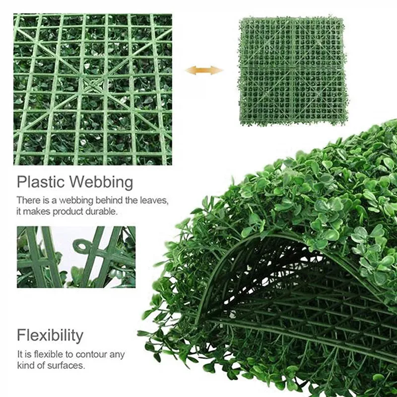 

45pcs Artificial Boxwood Panels Plant Use for UV Protection Indoor Outdoor, Fence Privacy Screen, Grass Wall, Greenery Backdrop
