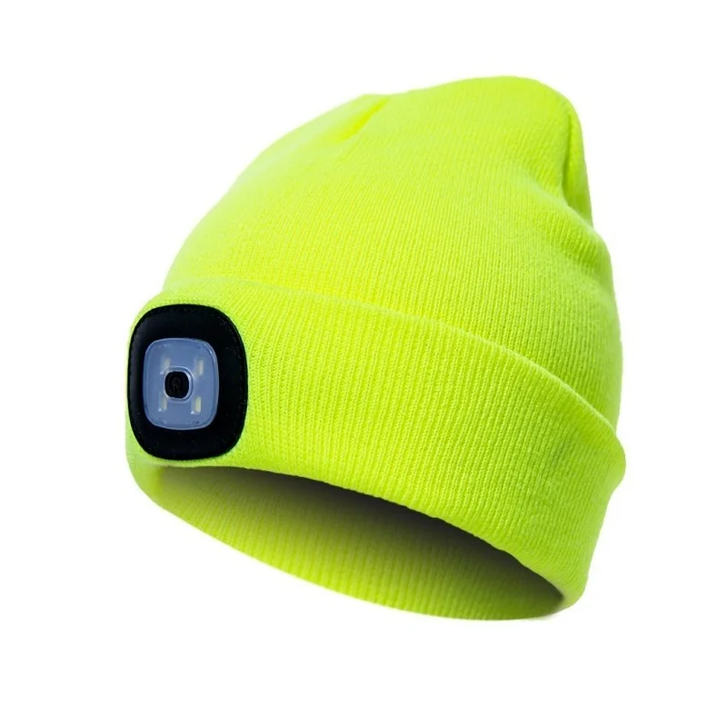 LED Lights Glow Unisex Button Battery Beanie Warm Knitted Hat Gift Men Boyfriend Mom Dad Night Running Climbing Cycling Camping images - 6
