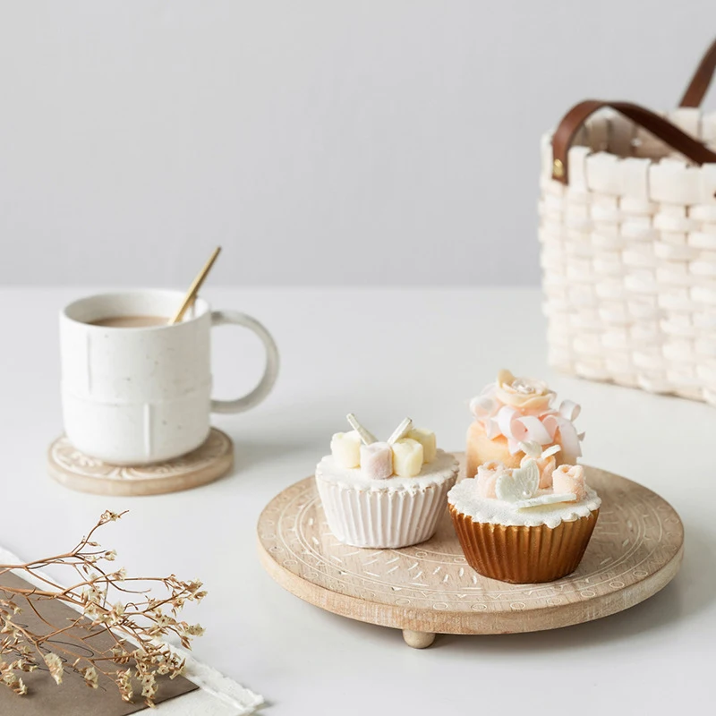 Cutelife круглая подставка из пробки деревянная под поддон термостойкий Коврик