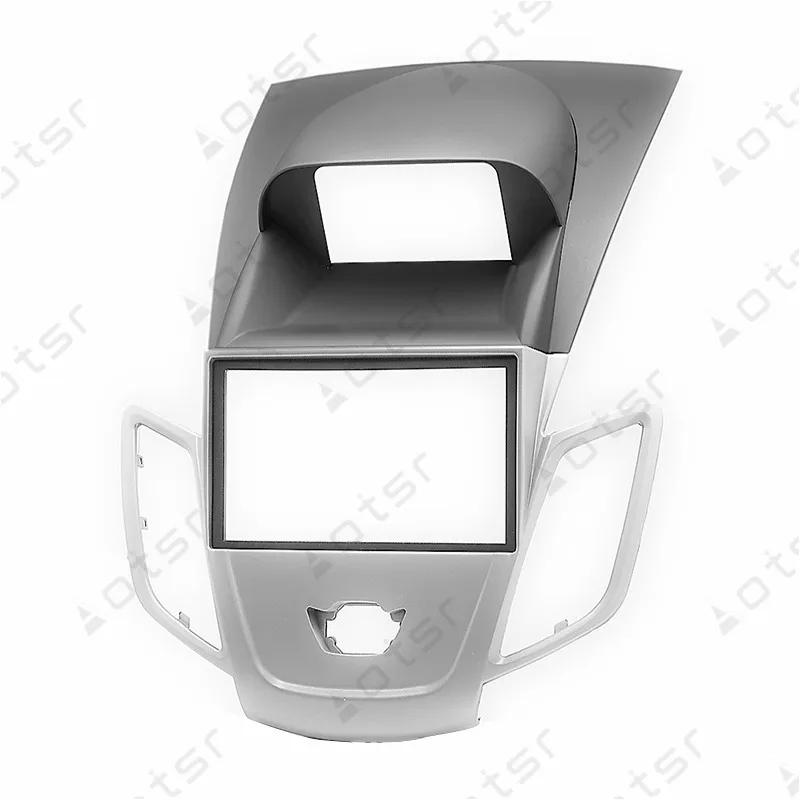 Автомобильная Радио фасции стерео панель пластина для FORD Fiesta 2008 2009 2010 2011 2012 2013- с дисплеем Серебристая Рамка