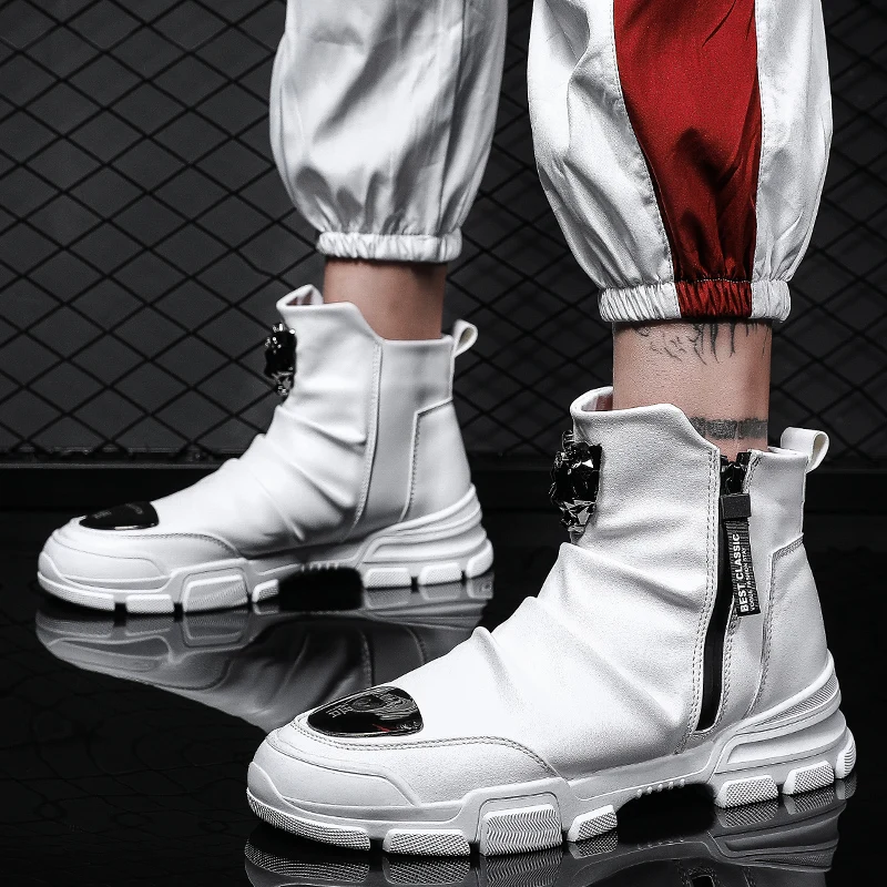 Мужские ботинки Новинка Кожаные полуботинки martin для мужчин высокие ковбойские