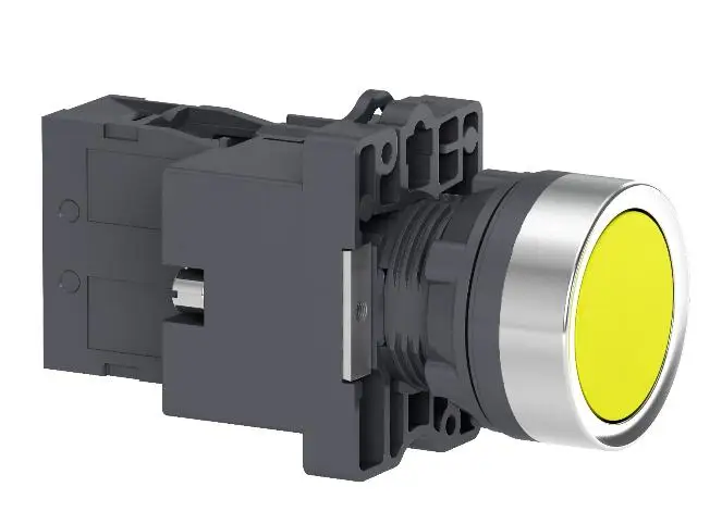 XA2EW35B1 с плоской головкой с светильник кнопка-orange-24V AC/ DC-1NO