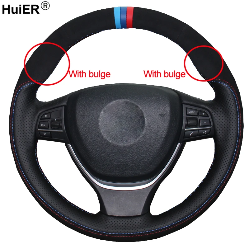 

Hand Sewing DIY Car Steering Wheel Cover Suede Leather For BMW F10 2014 520i 528i 2013 2014 730Li 740Li 750Li Car Accessories