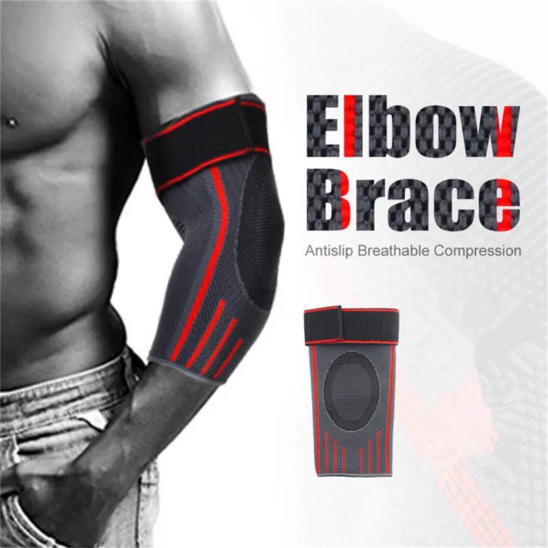 

1 Pcs Breathable Compression Sleeve Elbow Brace Support Protector for Weightlifting Arthritis Volleyball Tennis Arm Brace New 7