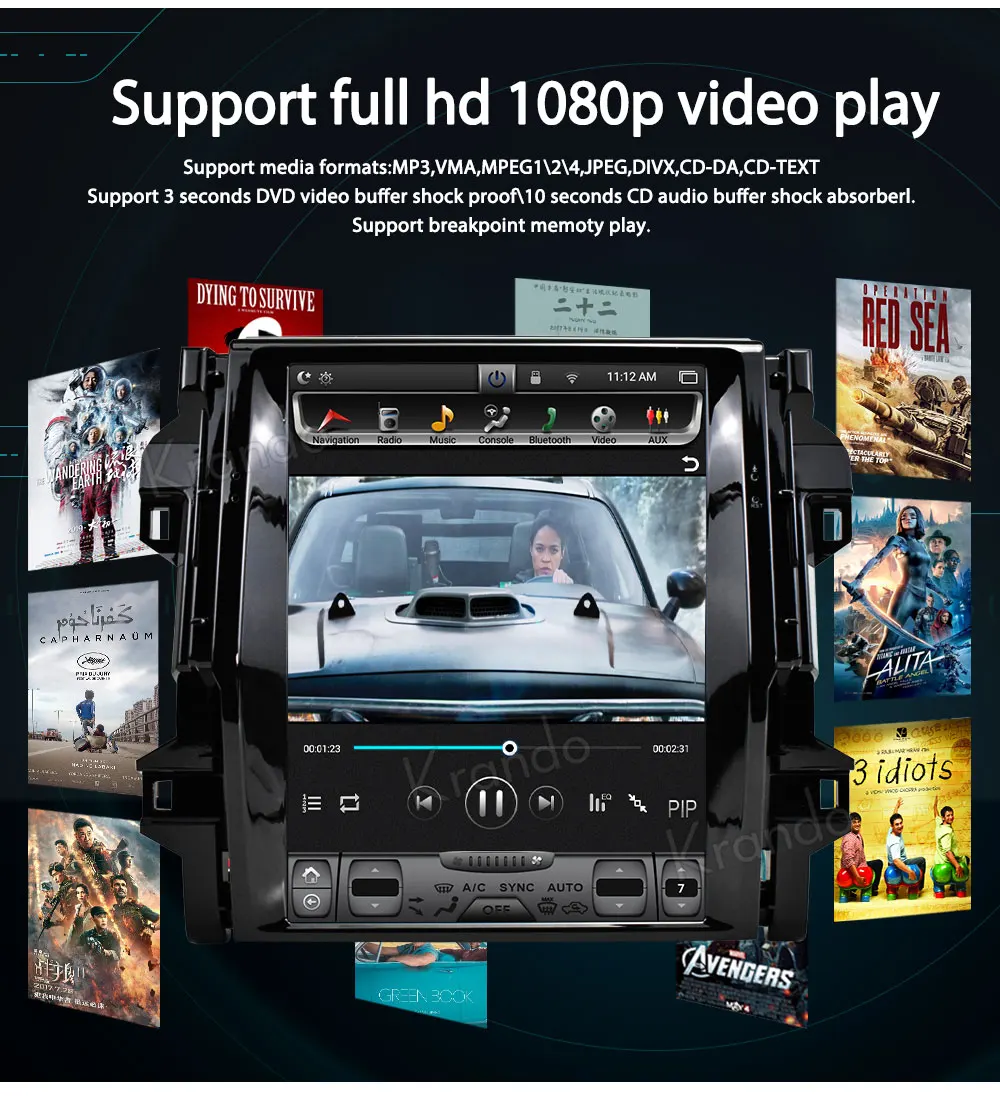 Krando Android 7,1 12," Tesla вертикальный сенсорный экран автомобильный dvd радио плеер для Toyota Fortuner+ навигационная система bluetooth