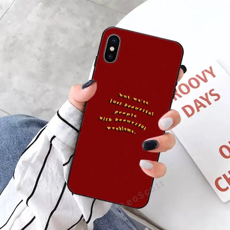 

Retro red pattern art lyrics Phone Case for iPhone 11 12 mini pro XS MAX 8 7 6 6S Plus X 5S SE 2020 XR